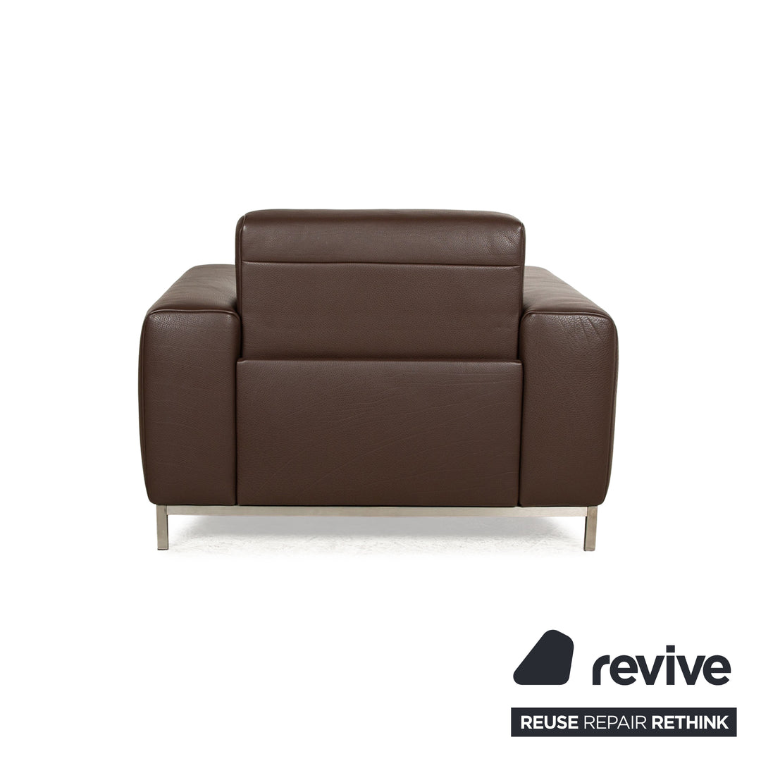 Fauteuil en cuir Koinor marron