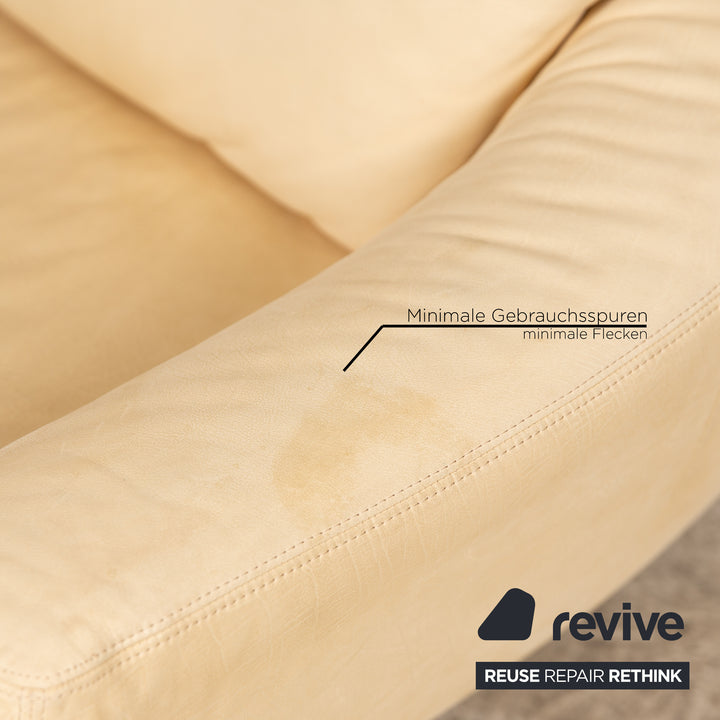 Koinor Leder Sofa Garnitur Creme Dreisitzer Zweisitzer Couch