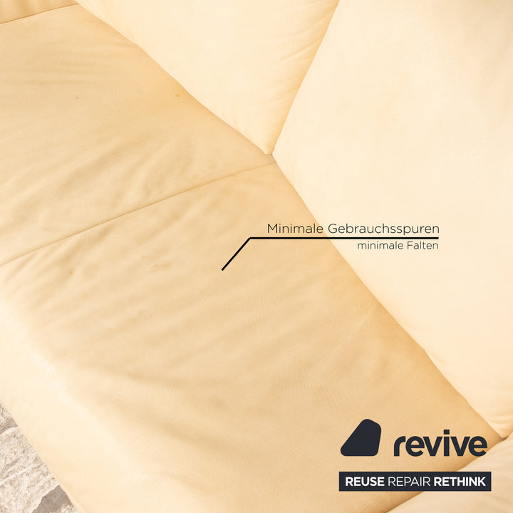 Koinor Leder Sofa Garnitur Creme Dreisitzer Zweisitzer Couch