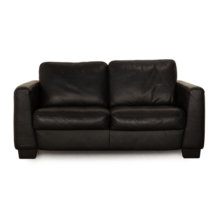 Koinor Leder Zweisitzer Schwarz Sofa Couch