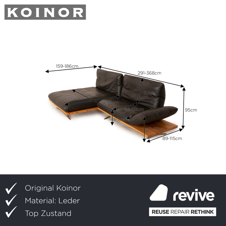 Koinor Marilyn Leder Ecksofa Anthrazit Schiefer manuelle Funktion Sofa Couch
