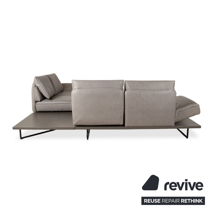 Koinor Phoenix Leder Ecksofa Grau Taupe Greige manuelle Funktion Sofa Couch
