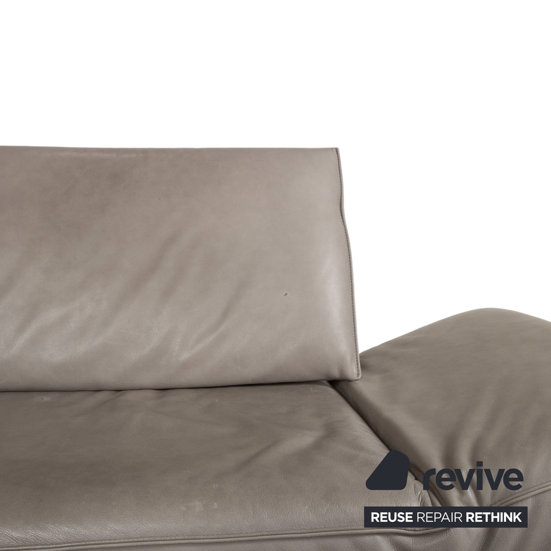 Koinor Phoenix Leder Ecksofa Grau Taupe Greige manuelle Funktion Sofa Couch