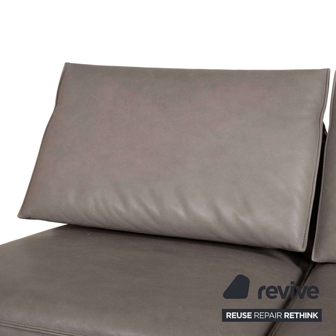 Koinor Phoenix Leder Ecksofa Grau Taupe Greige manuelle Funktion Sofa Couch