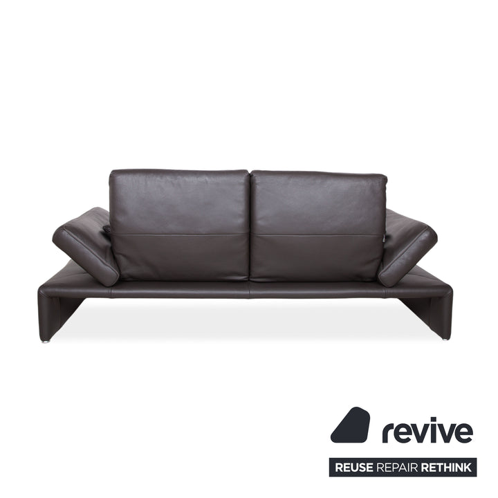 Koinor Raoul Leather Three Seater Brown Sofa Couch