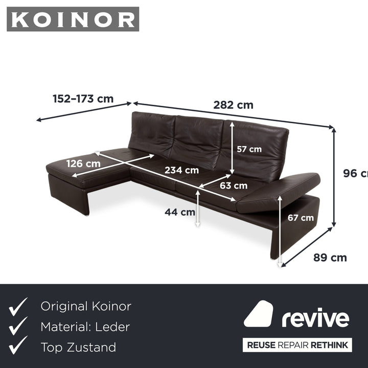 Koinor Raoul Leder Ecksofa Braun manuelle Funktion Recamiere Links