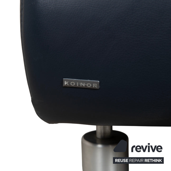 Koinor Rivoli Dreisitzer Leder Sofa Blau manuelle Funktion Couch