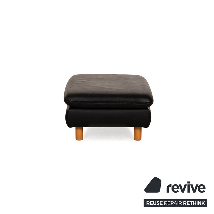 Koinor Rivoli Leder Hocker Schwarz