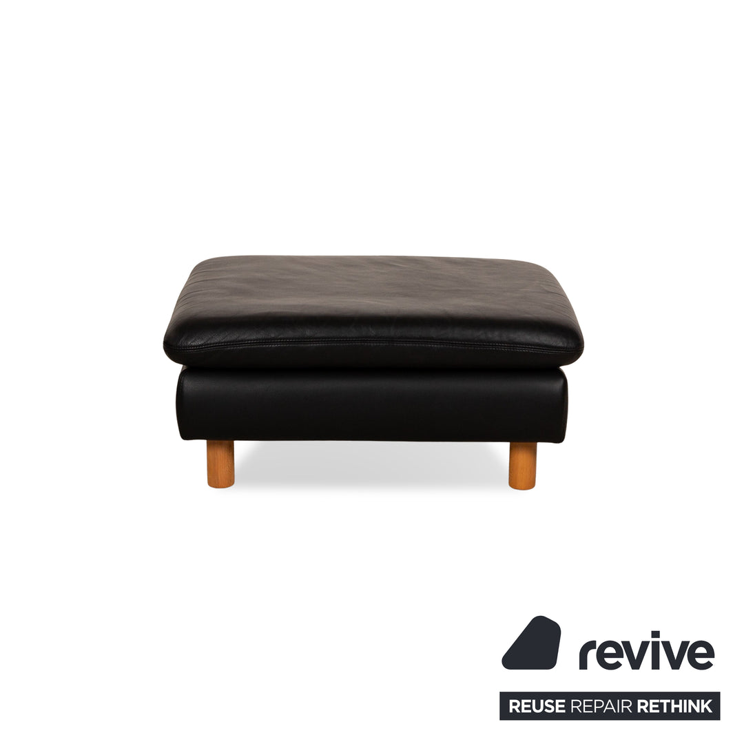 Koinor Rivoli Leder Hocker Schwarz