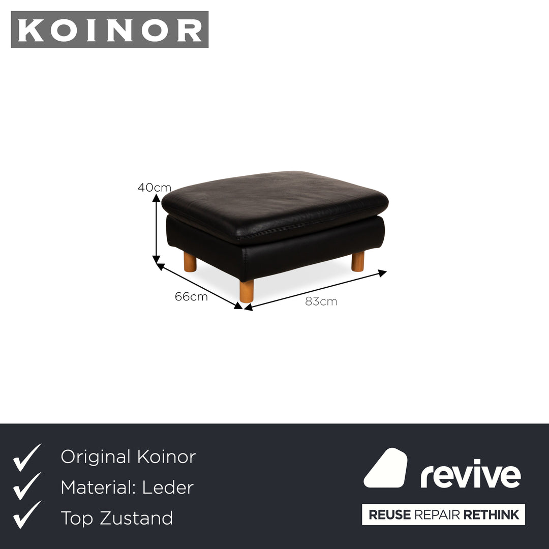 Koinor Rivoli Leder Hocker Schwarz