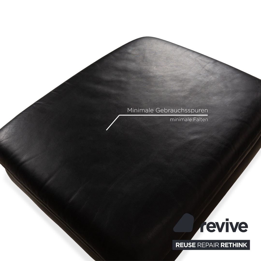 Koinor Rivoli Leder Hocker Schwarz