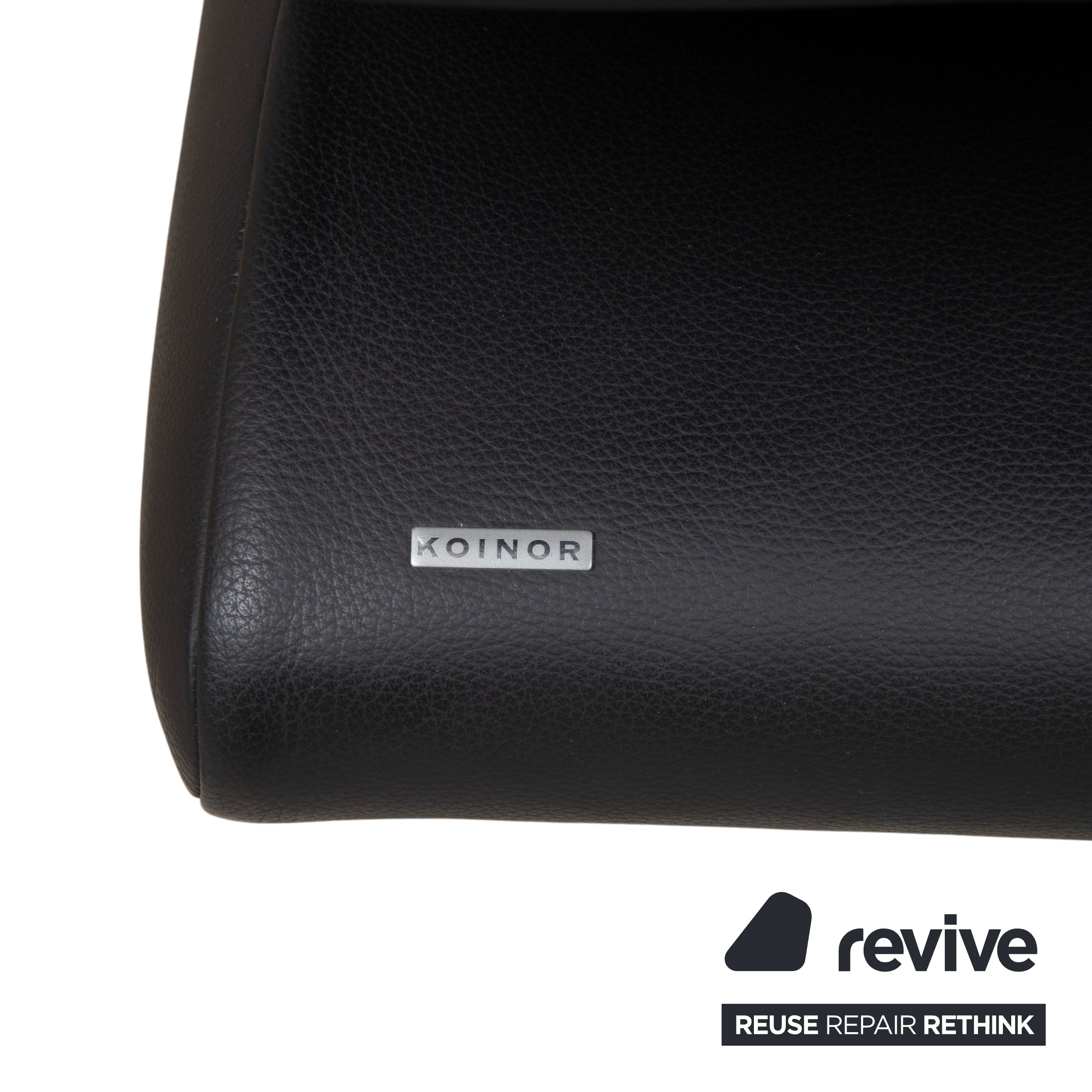 Koinor Ronaldo Leder Zweisitzer Schwarz manuelle Funktion Sofa Couch
