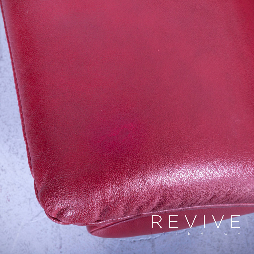 Koinor Rossini Designer Leather Armchair Red Single Seater Couch Function Real Leather #5283