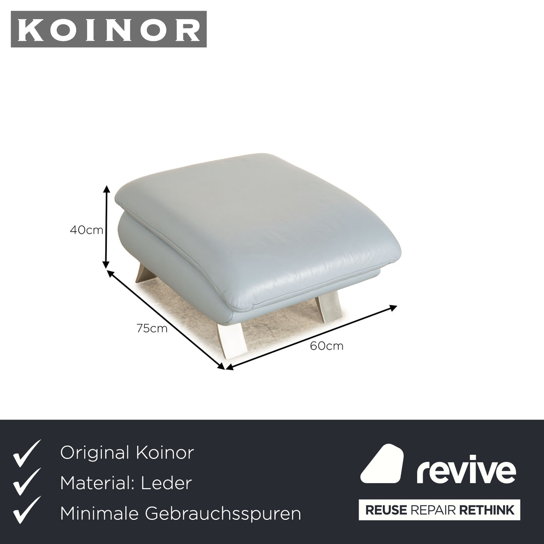 Koinor Rossini Tabouret en Cuir Bleu