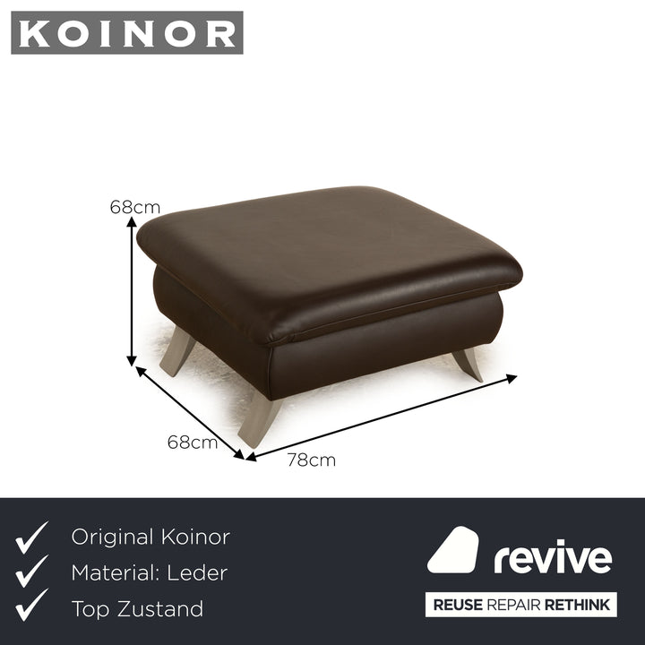 Koinor Rossini Tabouret en Cuir Marron Foncé