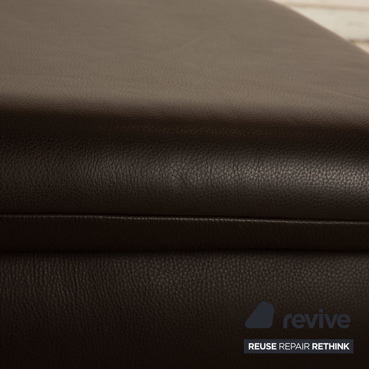 Koinor Rossini Tabouret en Cuir Marron Foncé