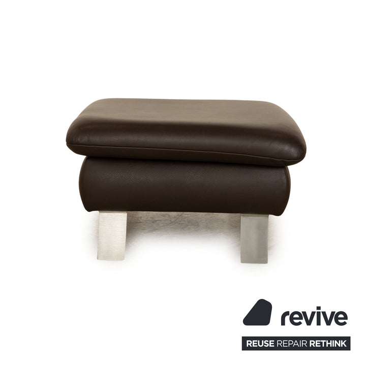Koinor Rossini Tabouret en Cuir Marron Foncé