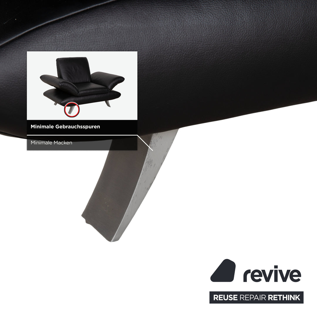 Koinor Rossini Leder Sessel Garnitur Schwarz manuelle Funktion