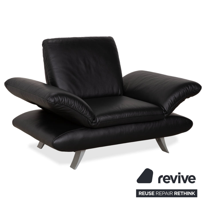 Koinor Rossini Leder Sessel Garnitur Schwarz manuelle Funktion