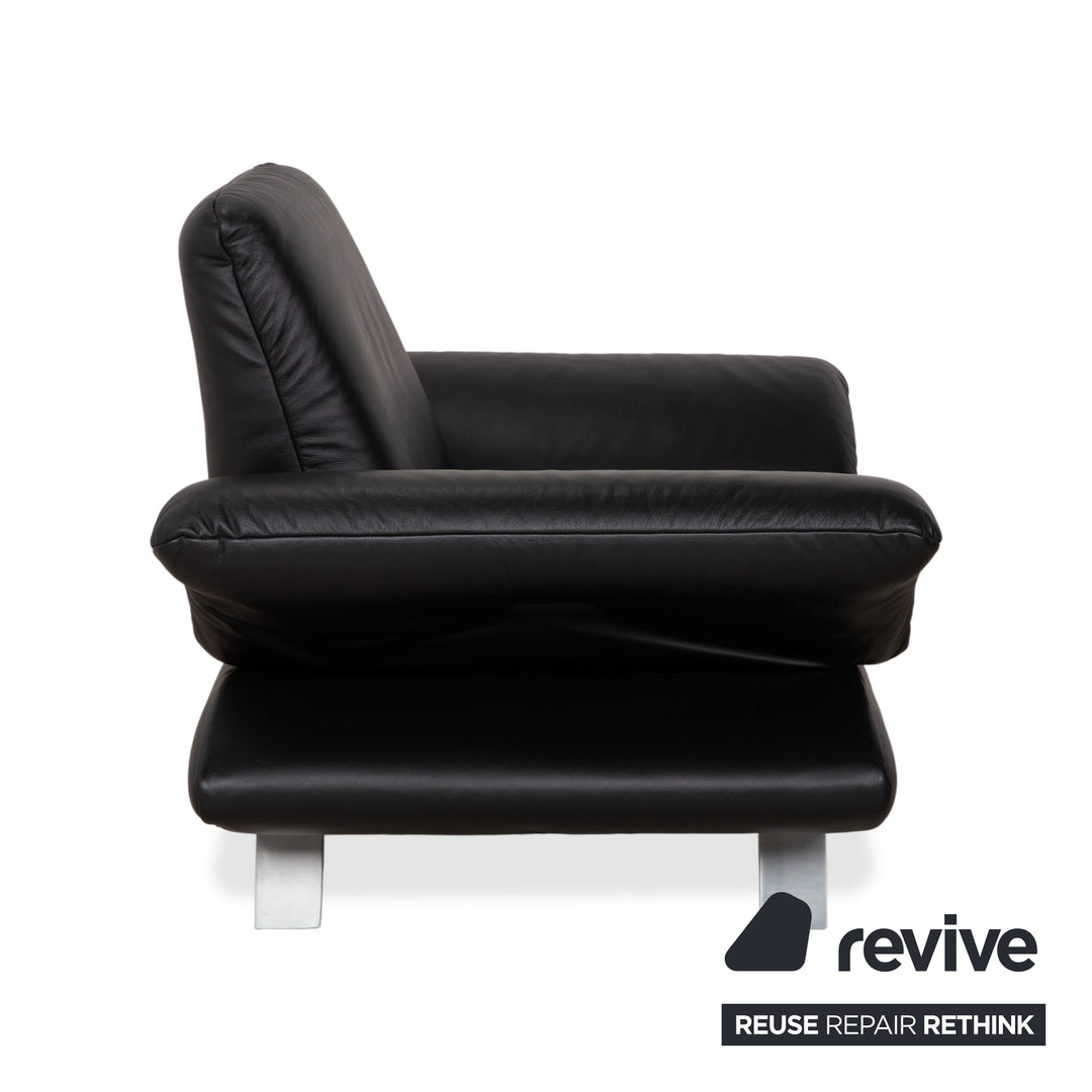 Koinor Rossini Leder Sessel Garnitur Schwarz manuelle Funktion