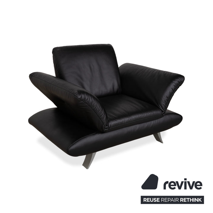 Koinor Rossini Leder Sessel Garnitur Schwarz manuelle Funktion