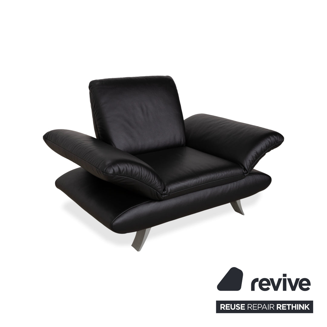 Koinor Rossini Leder Sessel Garnitur Schwarz manuelle Funktion