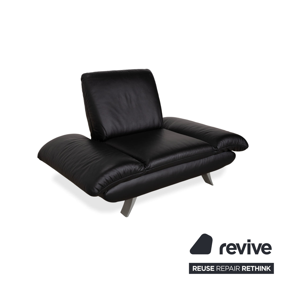 Koinor Rossini Leder Sessel Garnitur Schwarz manuelle Funktion