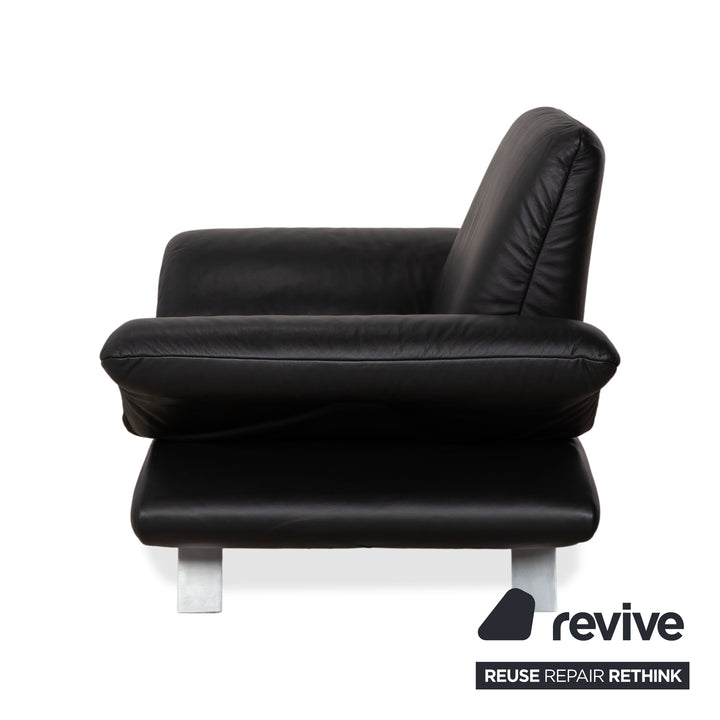 Koinor Rossini Leder Sessel Garnitur Schwarz manuelle Funktion