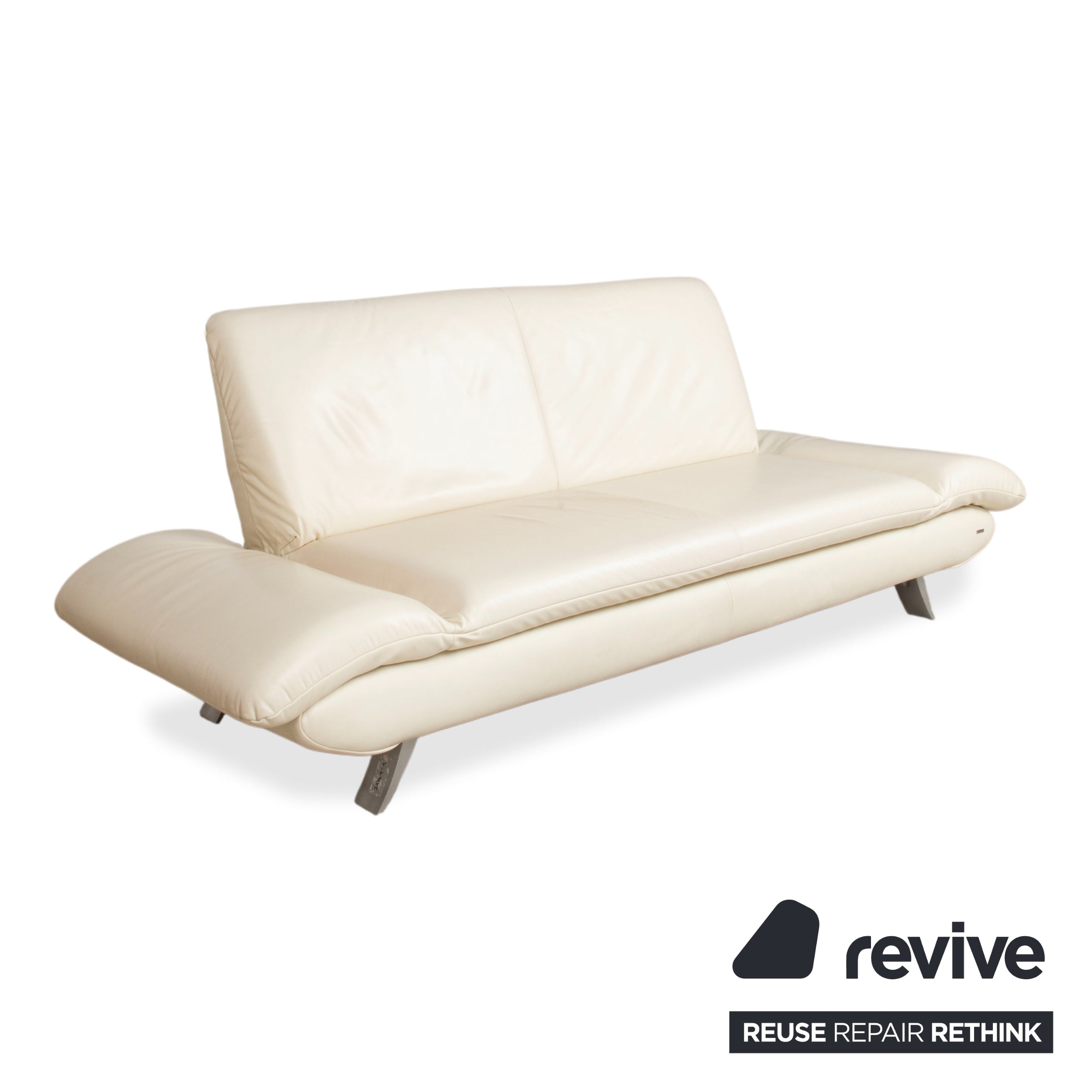 Koinor Rossini Leder Sofa Creme Weiß Zweisitzer Couch manuelle Funktion