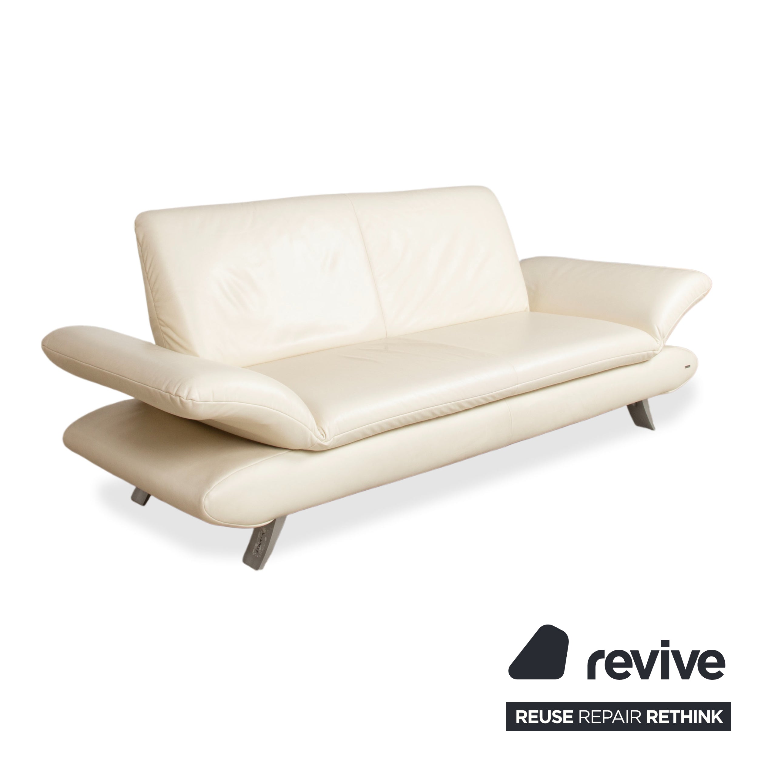 Koinor Rossini Leder Sofa Creme Weiß Zweisitzer Couch manuelle Funktion