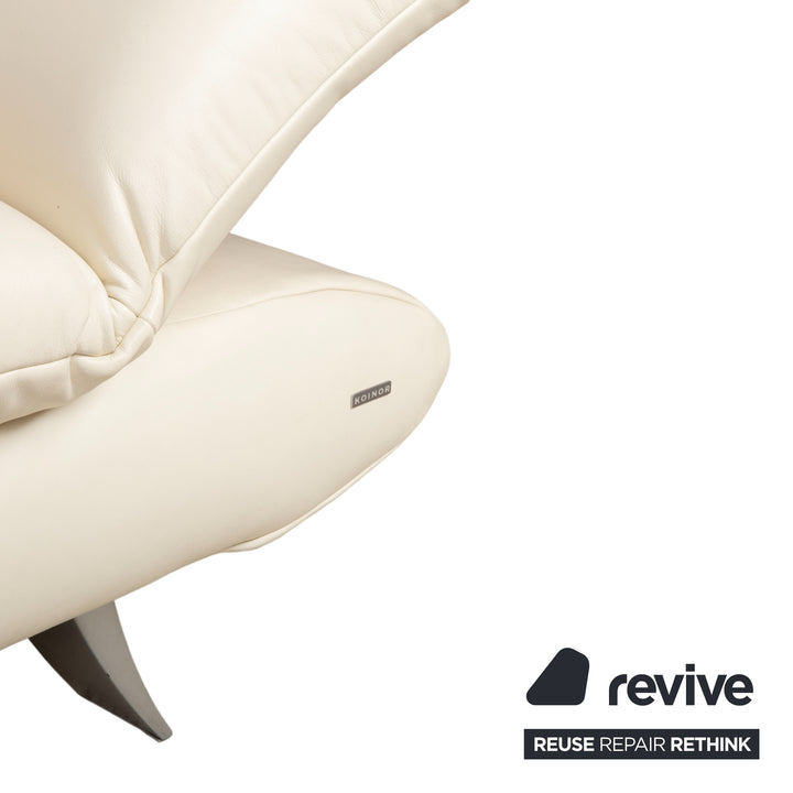 Koinor Rossini Leder Sofa Creme Weiß Zweisitzer Couch manuelle Funktion