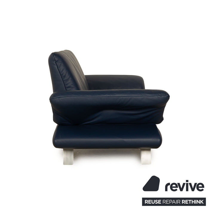 Koinor Rossini Leder Zweisitzer Blau manuelle Funktion Sofa Couch