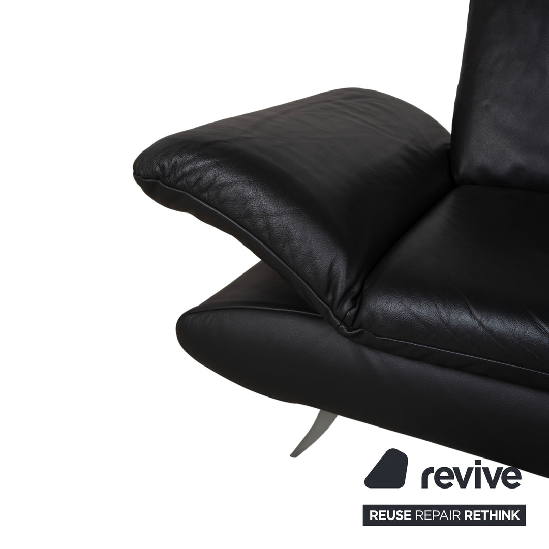 Koinor Rossini Leder Zweisitzer Schwarz Sofa Couch