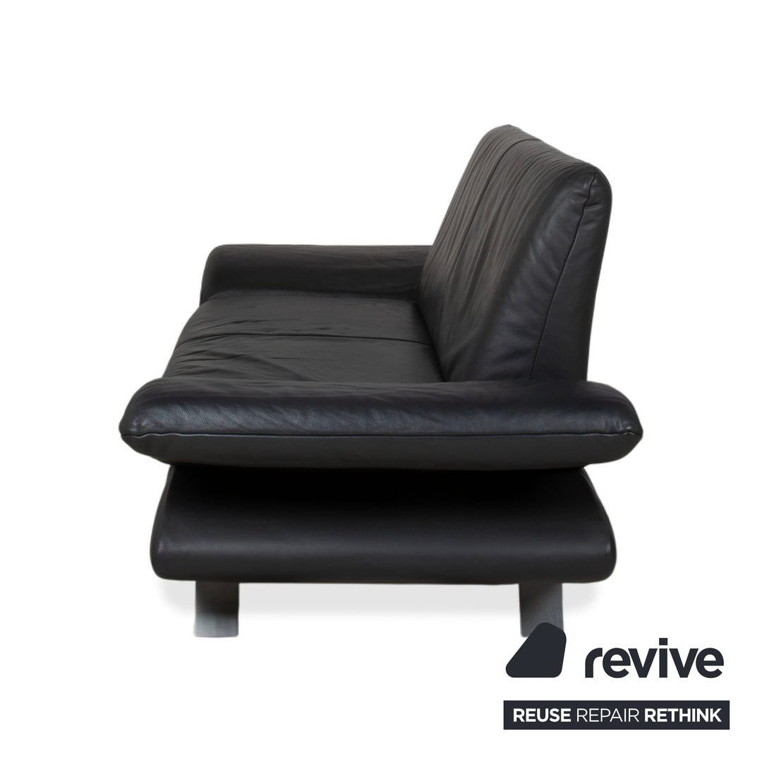 Koinor Rossini Leder Zweisitzer Schwarz Sofa Couch