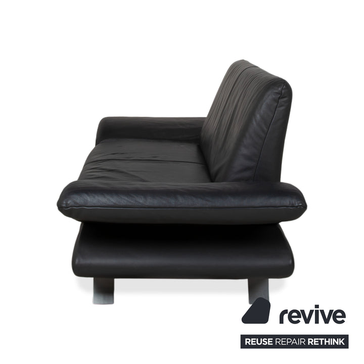 Koinor Rossini Leder Zweisitzer Schwarz Sofa Couch