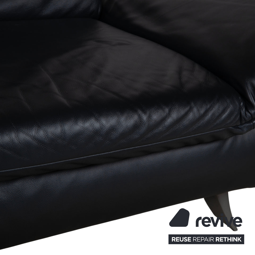 Koinor Rossini Leder Zweisitzer Schwarz Sofa Couch