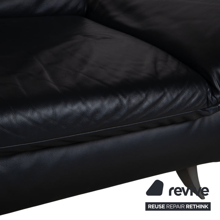 Koinor Rossini Leder Zweisitzer Schwarz Sofa Couch