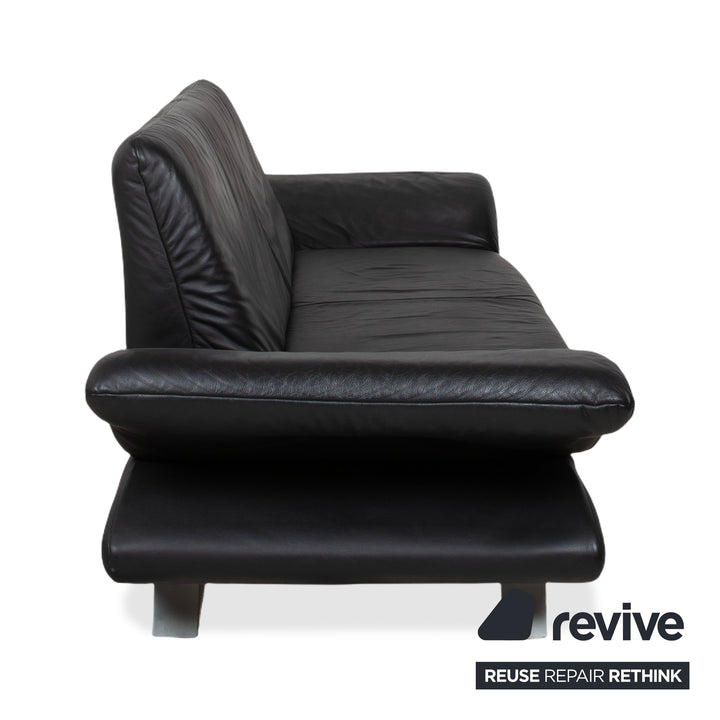 Koinor Rossini Zweisitzer Leder Sofa Schwarz Couch manuelle Funktion