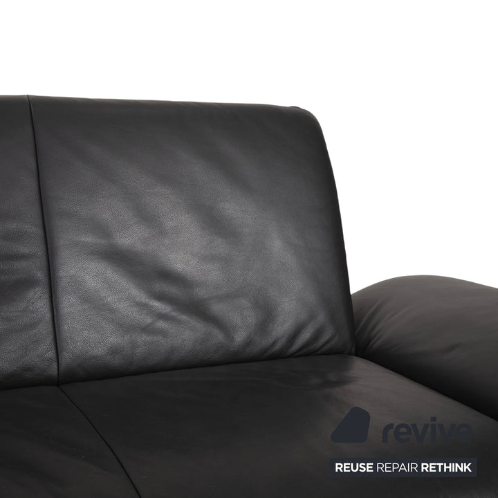 Koinor Rossini Zweisitzer Leder Sofa Schwarz Couch manuelle Funktion