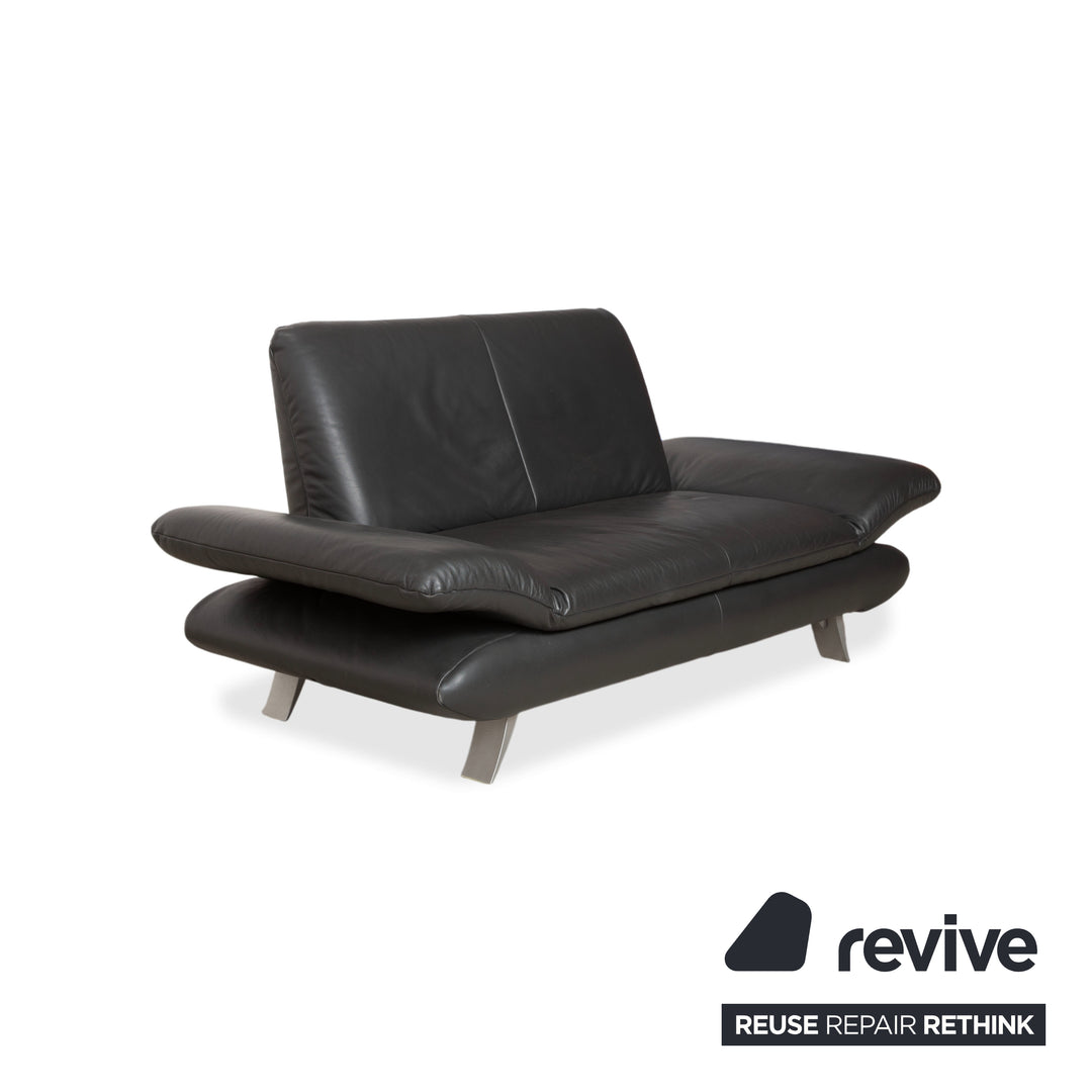 Koinor Rossini Zweisitzer Leder Sofa Schwarz Couch manuelle Funktion