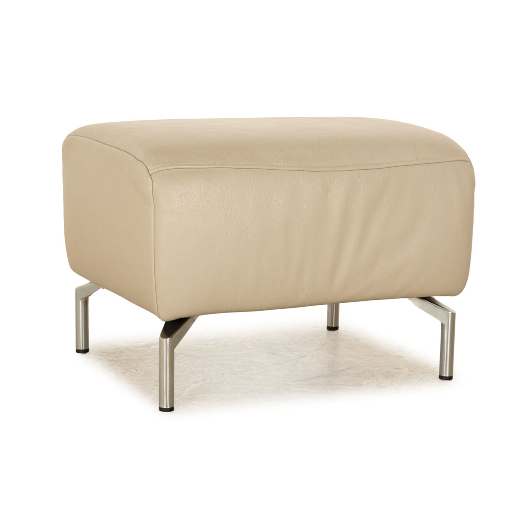 Koinor Vanda Leder Hocker Hellgrau Taupe