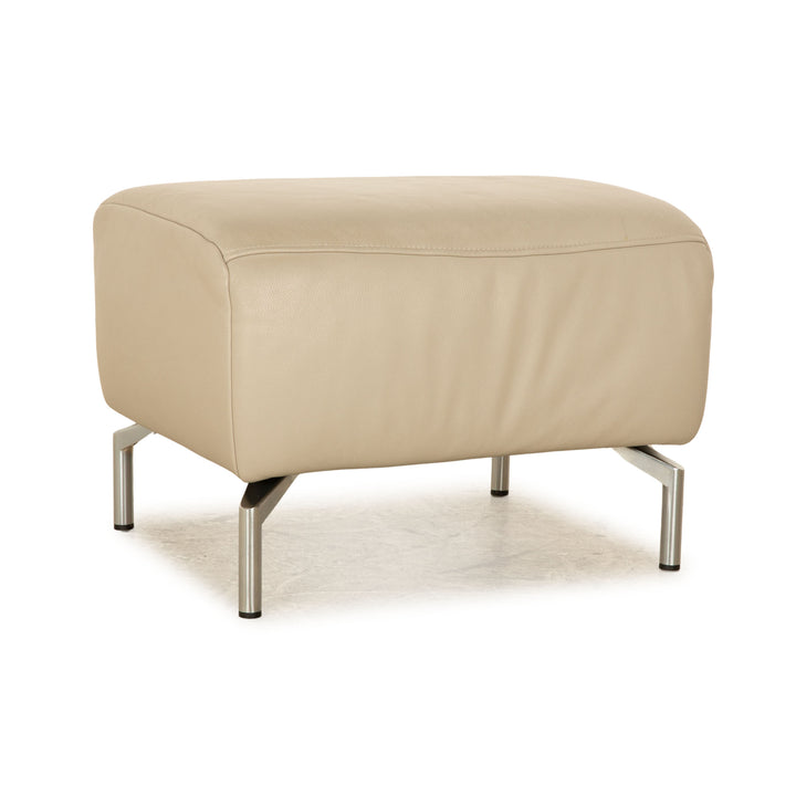 Koinor Vanda Leder Hocker Hellgrau Taupe