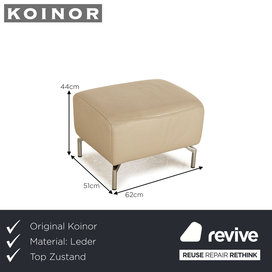 Koinor Vanda Leder Hocker Hellgrau Taupe