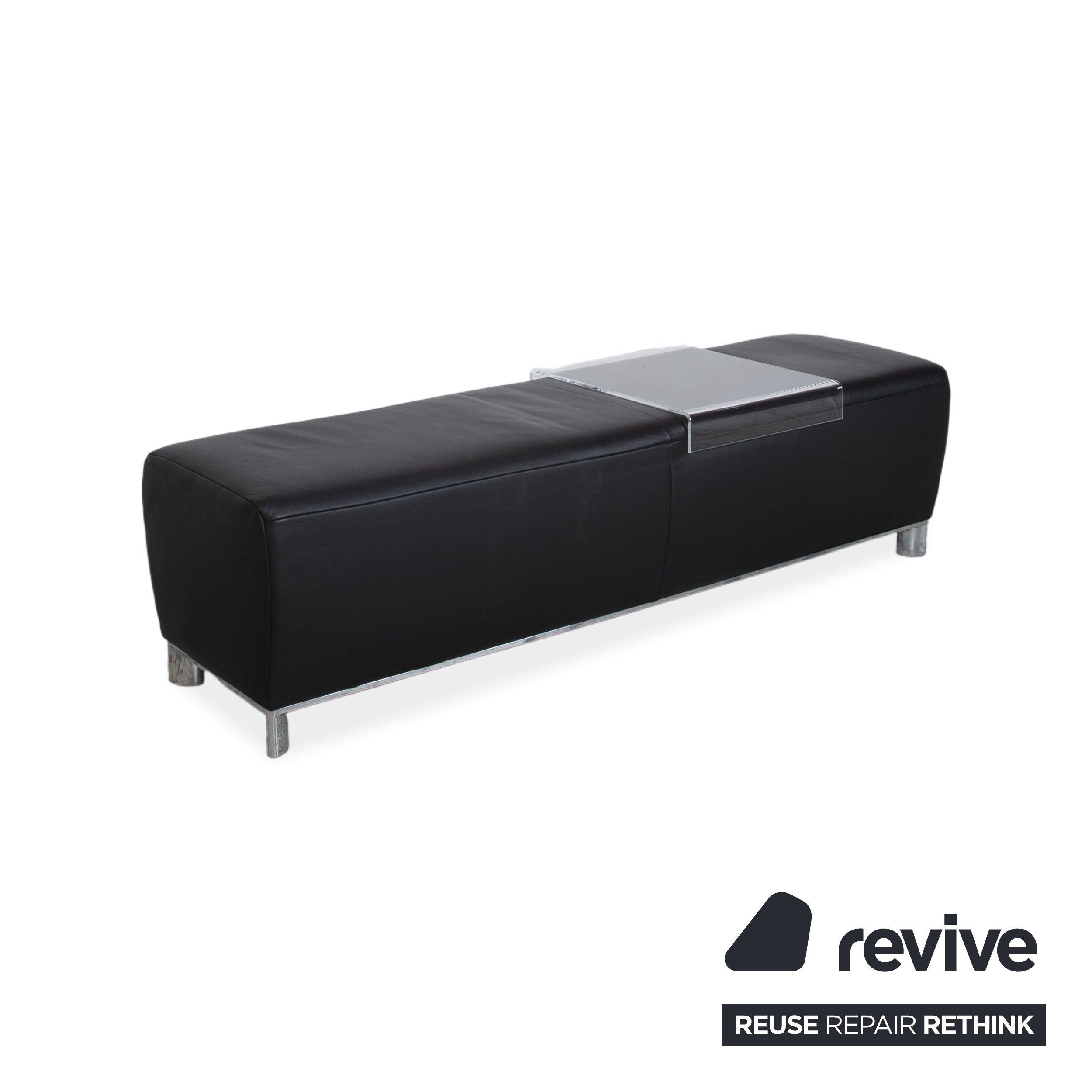 Koinor Volare Garnitur Leder Zweisitzer Dreisitzer Hocker Couchtisch Schwarz manuelle Funktion Sofa Couch