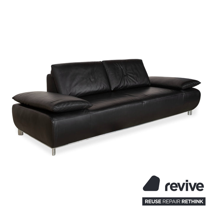 Koinor Volare Suite Leather Two-seater Three-seater Black Manual Function Sofa Couch
