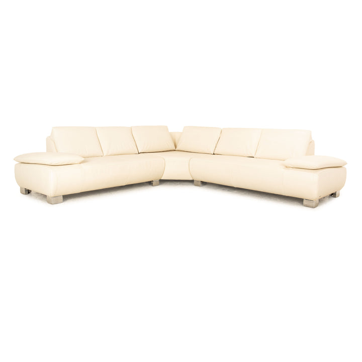 Koinor Volare Leather Corner Sofa Cream Sofa Couch