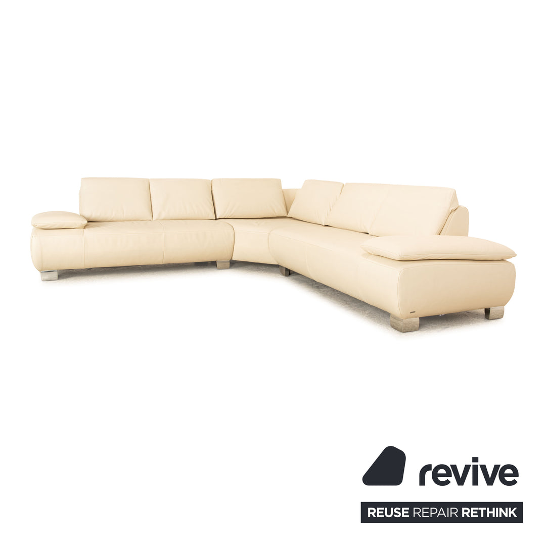 Koinor Volare Leather Corner Sofa Cream Sofa Couch