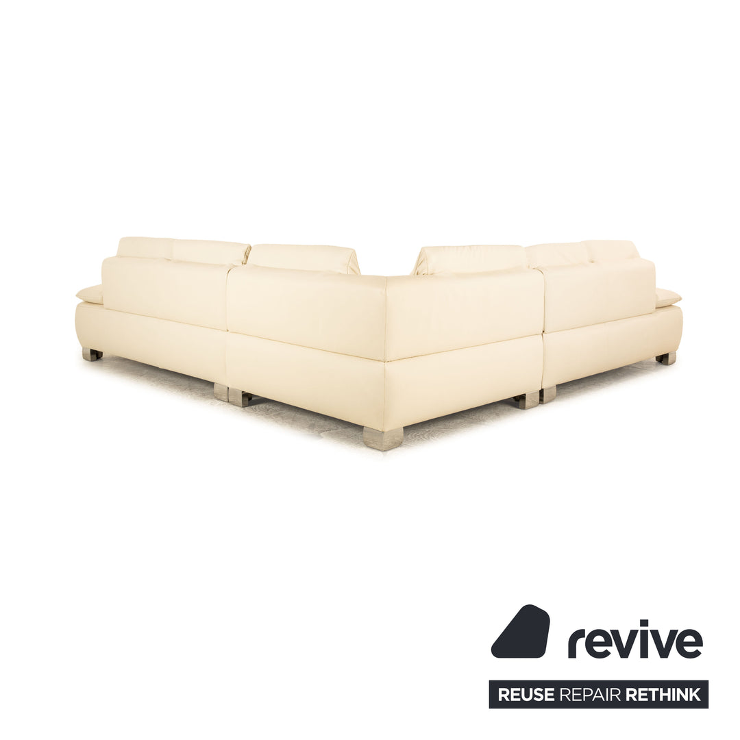 Koinor Volare Leather Corner Sofa Cream Sofa Couch