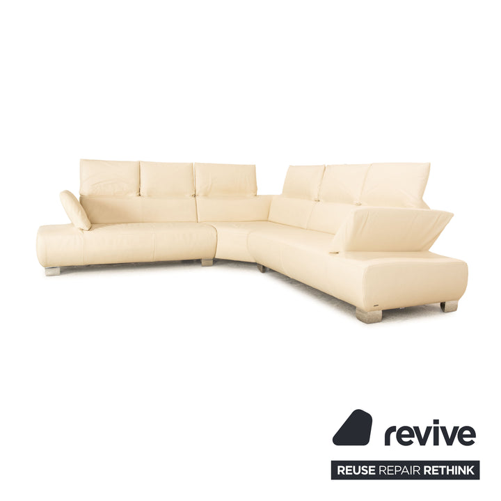 Koinor Volare Leather Corner Sofa Cream Sofa Couch