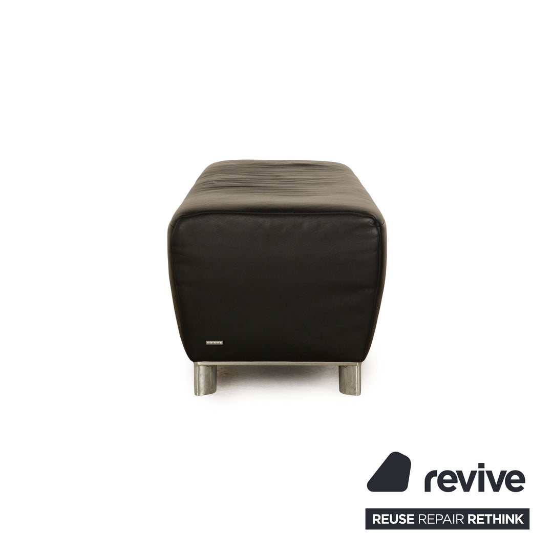 Koinor Volare Leder Hocker Schwarz